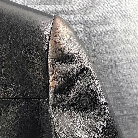 LA MAISON Dark Brown Leather Moto Jacket w/ Collar, Leather Bomber, Women's sz S - Picture 8 of 11